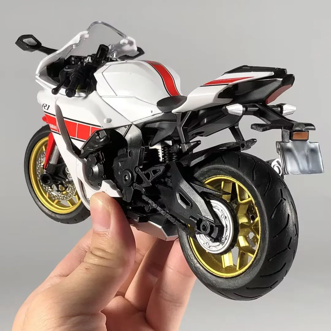 1:12 YAMAHA YZF-R1 YZFR1 합금 금속 Diecast 모델 오토바이 데스크탑 디스플레이 남자 친구를위한 수집 가능한 장식 휴일 선물