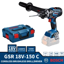 Bosch gsr 18v-150 c sem fio brushless drill driver 18v bateria de lítio ferramentas elétricas chave de fenda elétrica 2200rpm 150nm