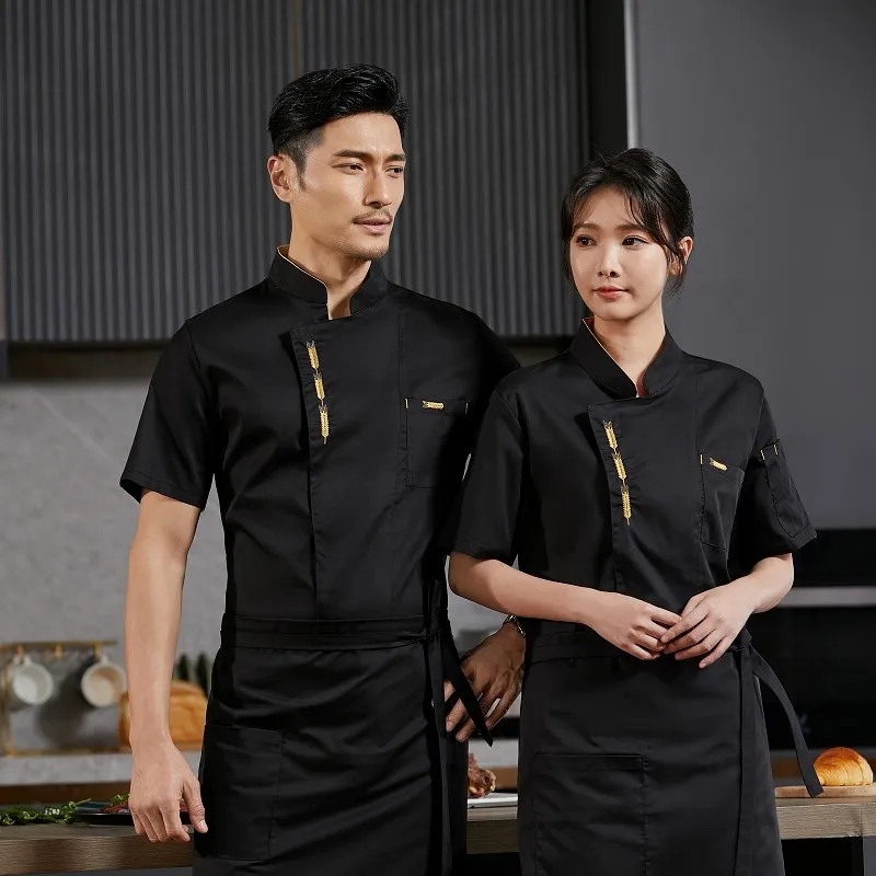 Chef Uniform Catering Waiter Shirt Summer Restaurant Kitchen Cook Jacket Bakery Waiter Clothes for Back Breathable Mesh Design - Image 4