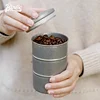 Stainless Steel Coffee Bean Airtight Cans Sealed Cans Outdoor Camping Kitchen Tin Storage Box Coffee Jar Canister Set 370ml 4
