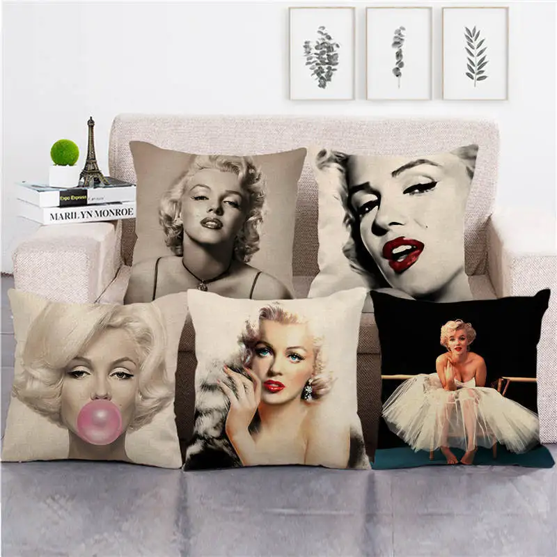 

Marry Women Pillowcase Sexy Women Cotton Linen Pillow Case for Bed Sofa Living Room Pillow Cover Room Aesthetics 45x45cm