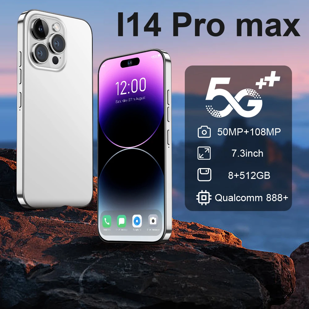 Global Version I14 Pro Max Free Shipping Large Memory 4+64GB Smartphone ...