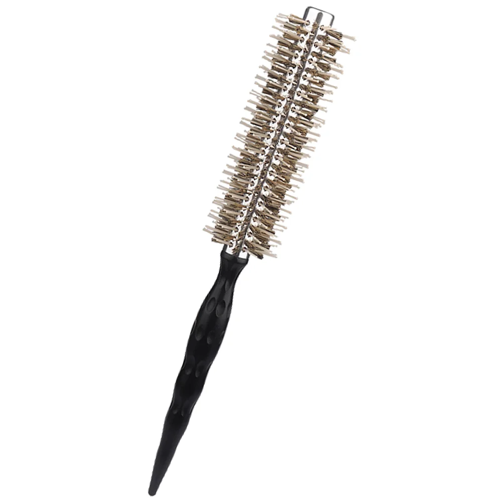 

Hair Salon Roller Comb Brushes Detangling Hairbrush for Blow Drying Styling Curling Wooden Round Curly