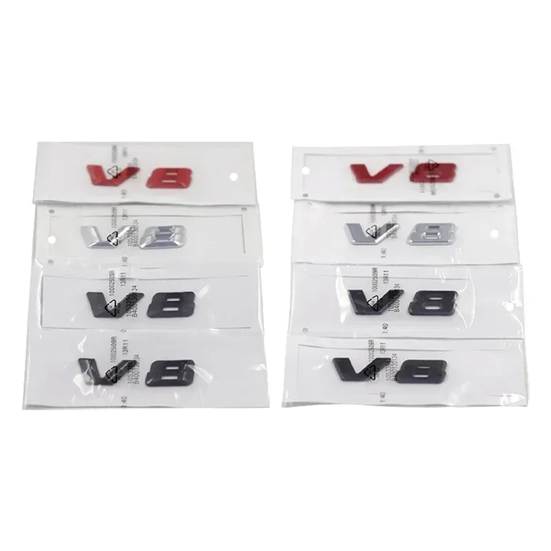 3D 크롬 블랙 V8 로고 편지 자동차 펜더 엠블럼 배지 스티커 메르세데스 벤츠 AMG GL ML SL 500 220 C63 S500 V8 액세서리