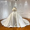 Jancember Modern Pleat Satin Wedding Dresses Women's Sexy Off The Shoulder For Bridal Ball Gown Lace Up Elegant vestido de novia