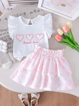 Heart Print Skirt Set 1