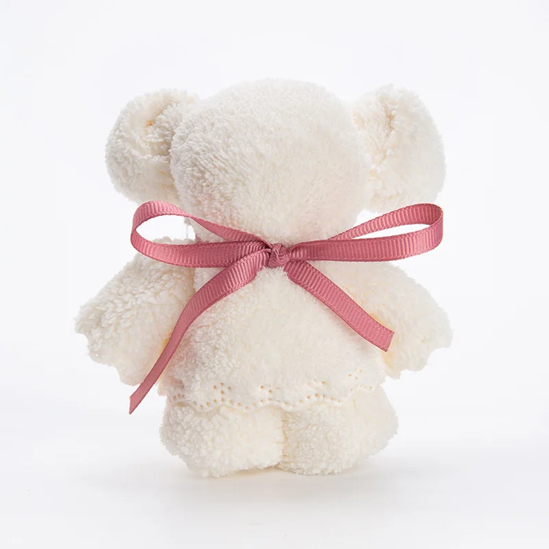 30x30cm Coral Velvet Fleece Bear Hand Towel With Bag Absorbent Face Hand Towel Wedding Business Holiday Gifts Bathroom