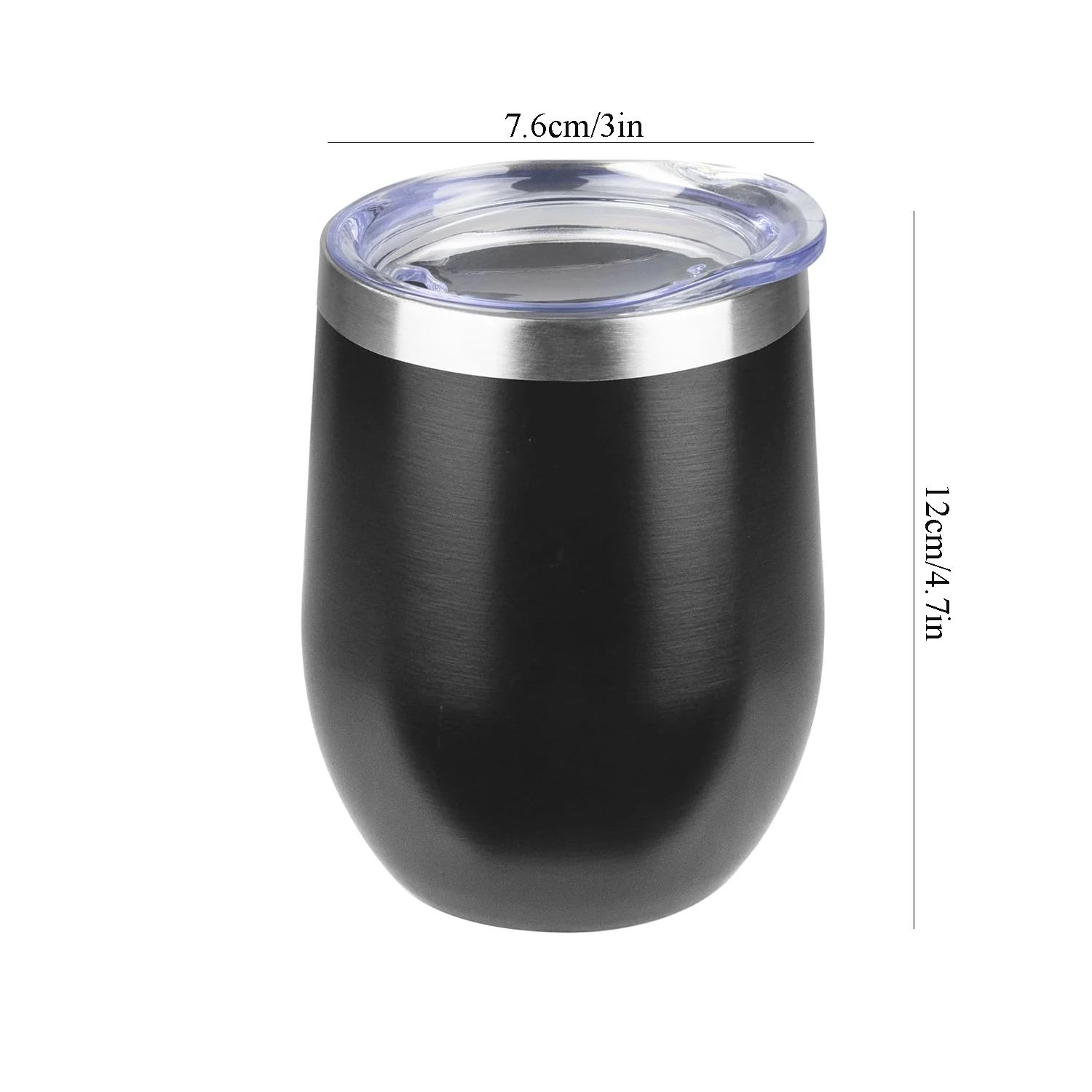 Insulated Stainless Steel Stemless Tumblers with Lids, 12 Oz