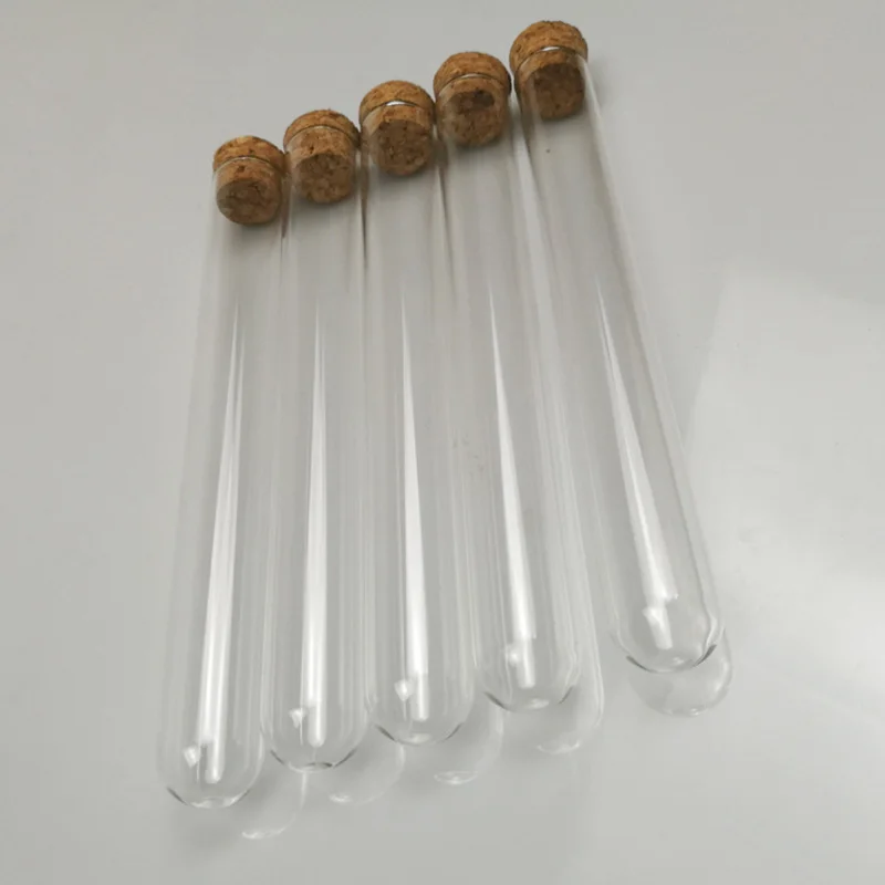 

50Pcs 20X150Mm 30Ml Plastic Test Tube With Cork ,Clear Wedding Favor Gift Tube Package Tube