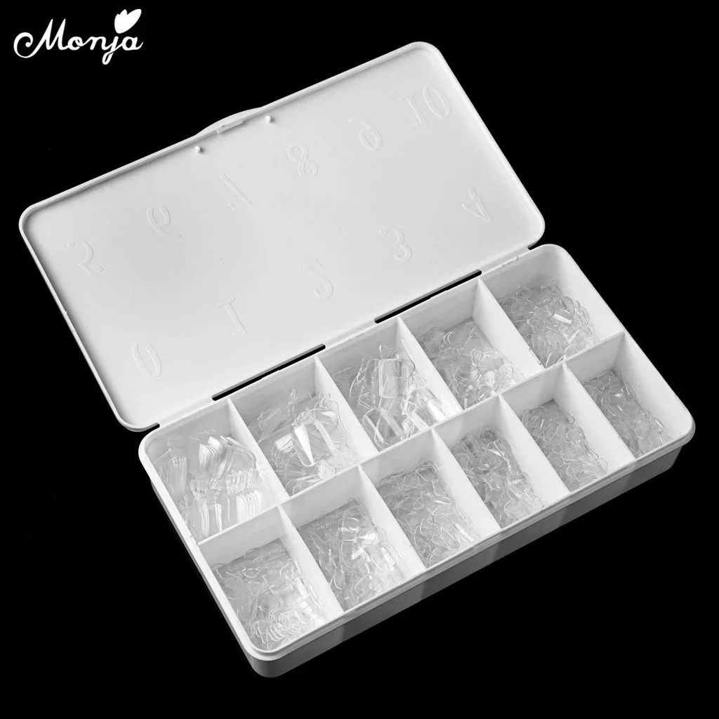 False Toenail Tips 550Pcs/Box Full Cover Fake Square Foot Extension Acrylic Toenail DIY Manicure Pedicure Tools Clear