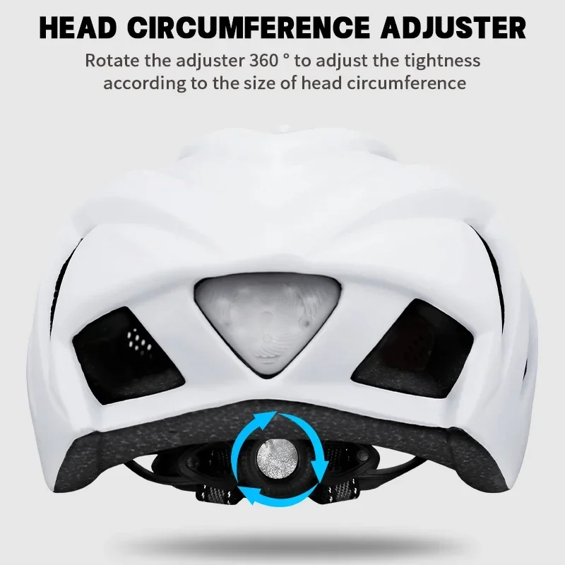 Casco Bici Adulti Unisex Leggero - Per Mountain Bike, Strada, Skateboard, Regolabile 58-62 Cm, Con 19 Prese D'aria