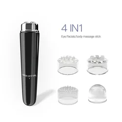 Compact 4 - Head Electric Eye & Facial Massager with Soothing Vibration and Heating Function (C542 - black)