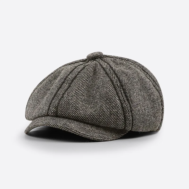 Peaked Cap Retro Octagonal Hat Women's New British Literary Newspaper Children's Hat Men 2020 Autumn And Winter Berets 3