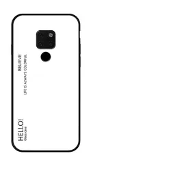 Gradient Aurora Tempered Glass Back Cover Case for Huawei Mate 20 Series (White)