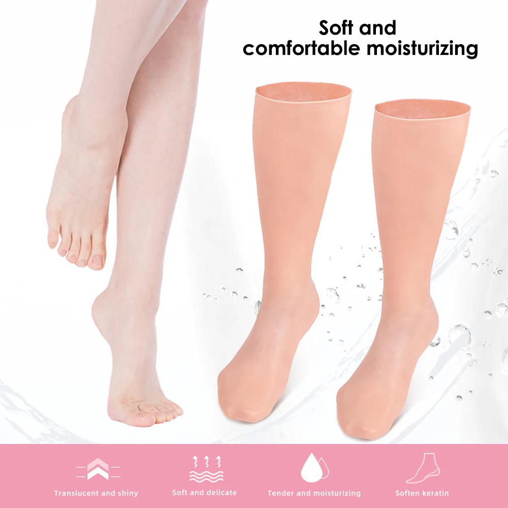 1 Pair Feet & Hand Care Socks Gloves Moisturizing Silicone Gel Socks Foot Skin Care Hand Protectors Anti Cracking Spa Home Use images - 6