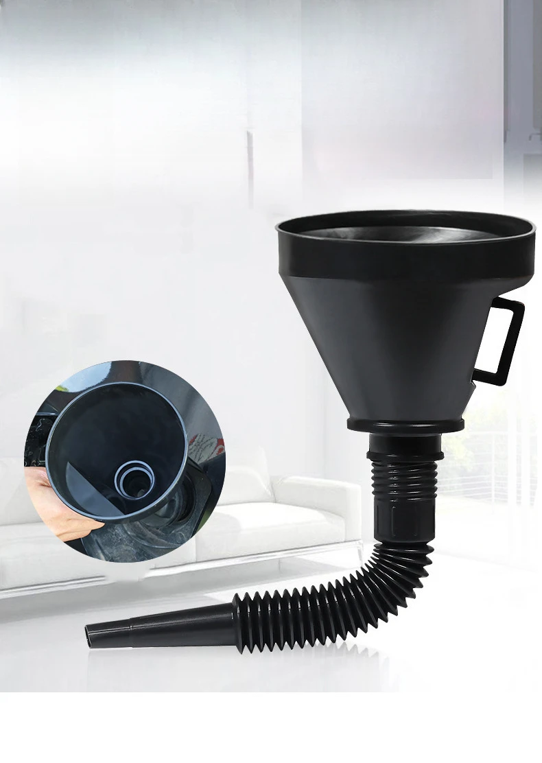 Oil Filter Funnel Car Repair Tool Oil Filling Equipment with Filter Flexible Tube for Safety Emergency Travel Car Accessories