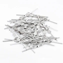 100PCS Metal Bowtie Buckles Pins Crystal Bead Connector Tie Clips Chandelier Pendant Lighting Lamp Parts Accessories 33/45mm