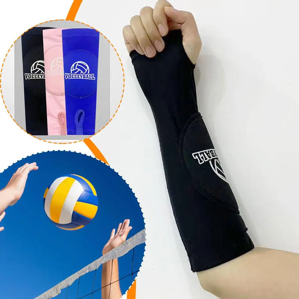 1pair Volleyball Arm Sleeves Passing Forearm Sleeves With Pad & Thumbhole For Youth Adult Children Protect Arms F2q9