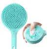 Multi Functional Silicone Shower Brush 2in1 Double-sided Long Handle Dual Use Body Brush Bathing Massage Back Exfoliating Tools 4