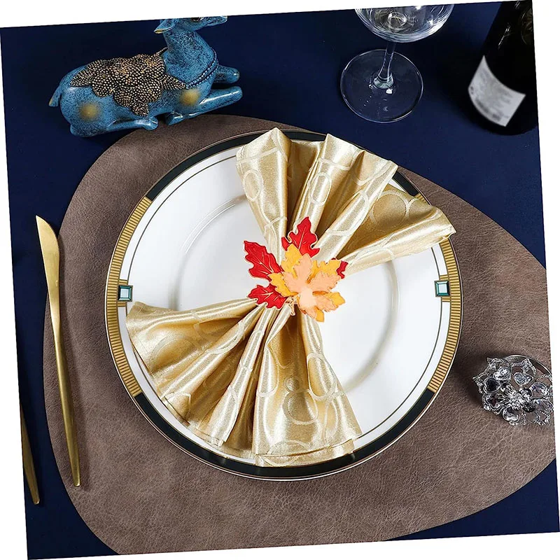 

12 шт., кленовые кольца для салфеток