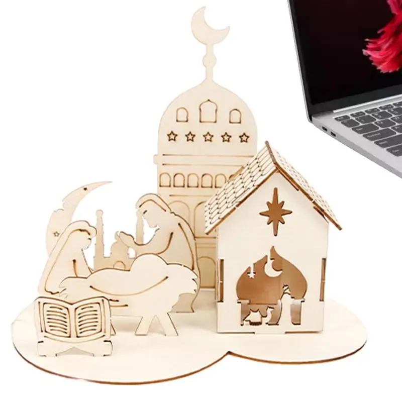 

Eid Craft Kit Wooden Eid Palace Puzzle With Eid Elements Fun DIY Eid Craft And Decorations For Eid Festivals And Theme