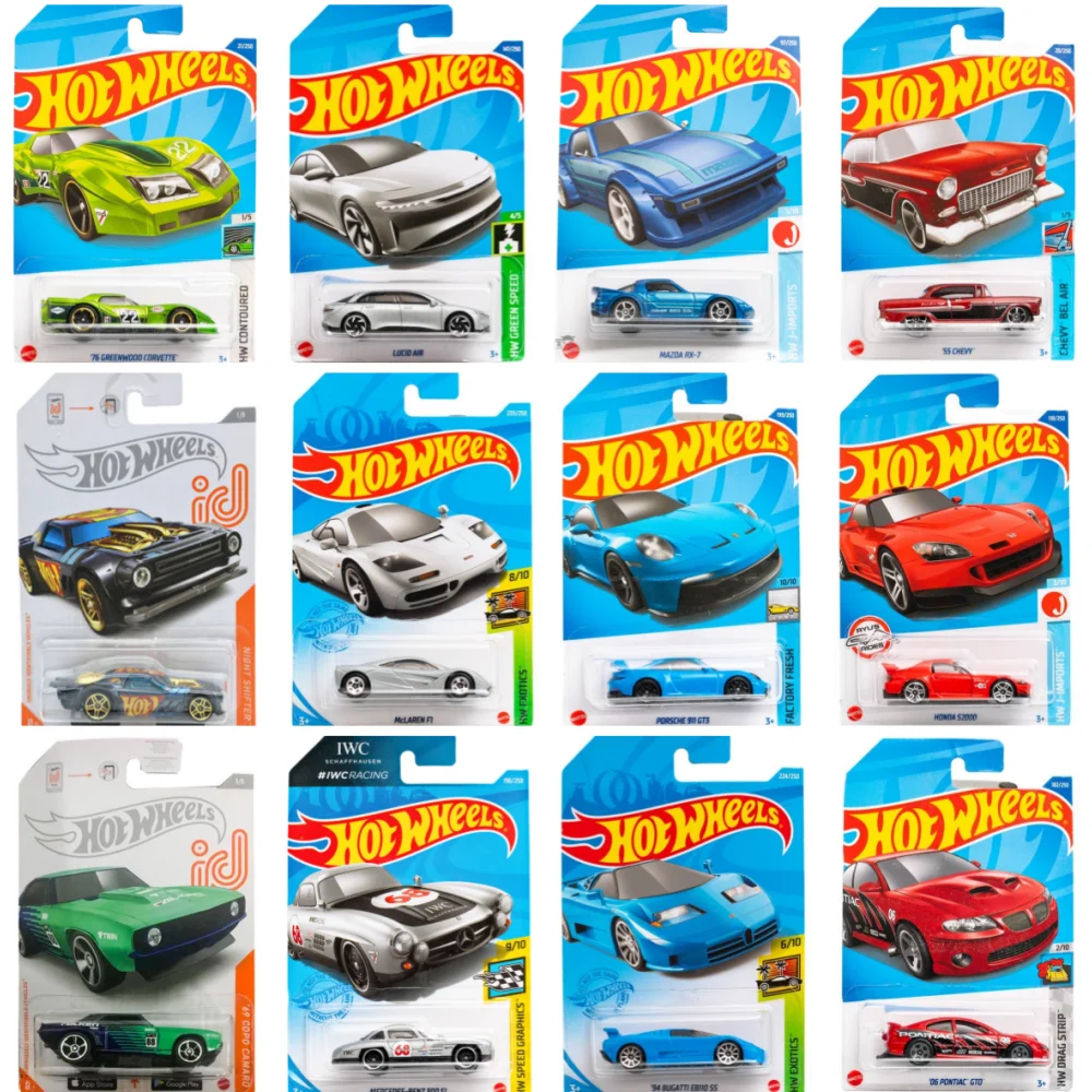 Hot Wheels Id Chase Series 20 21 22 23 Mercedes-Benz Bugatti Porsche Mazda Ford Mustang Chevy Toy Car Diecast Model Gift 1/64