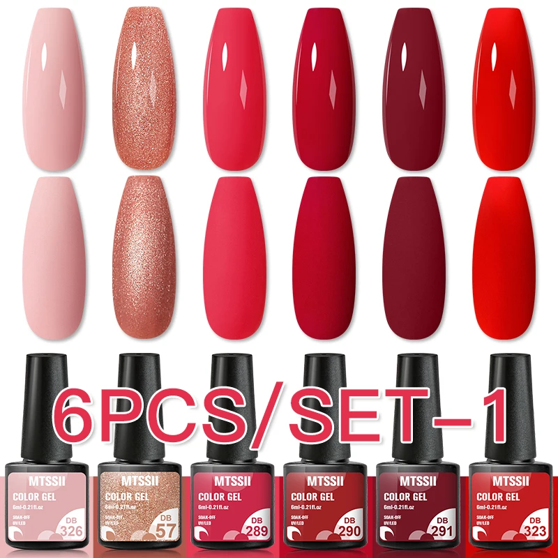 MEET ACROSS 7ml Christmas Color Serises Gel Nail Polish Red