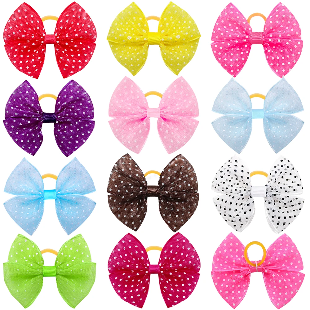 40PCS Lace Dogs Hair Bows With Dotted Dog Hair Rubber Bands Colorful Grooming Dog Hair Bowknot For Puppy Pet Products Pet Items 40PCS Lace Dogs Hair Bows With Dotted Dog Hair Rubber Bands Colorful Grooming Dog Hair Bowknot For Puppy Pet Products Pet Items
