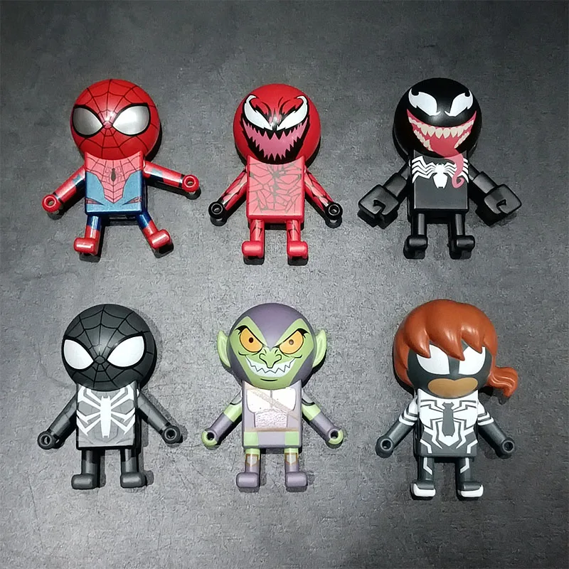 Marvel Anime Figure Wallclimbing Doll Venom Green Goblin Spider Woman Strage Spider Man Action Model Toy Collection Ornaments