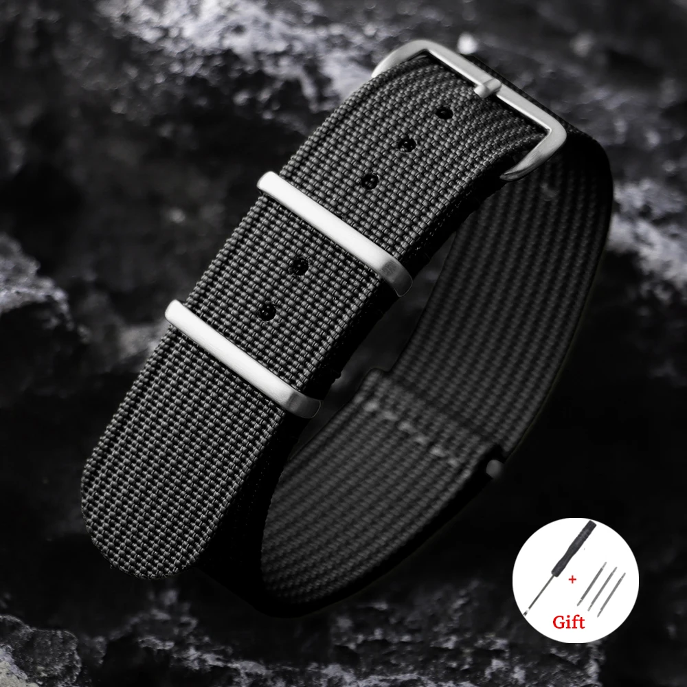 Braided Nylon Universal Sport Watch Strap - Versatile Military-Style Wrist Band Accessory