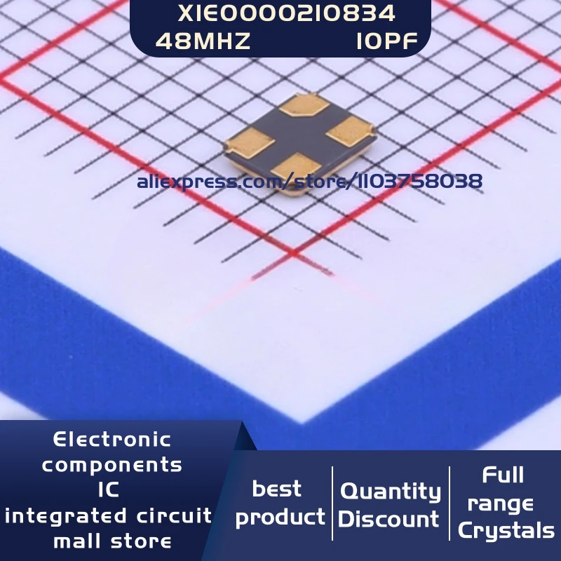 50개/묶음 X1E0000210834 TSX-3225 48.000000MHZ 48MHZ ±10ppm 10pF 크리스탈 발진기 공진기 4-SMD 재고 있음