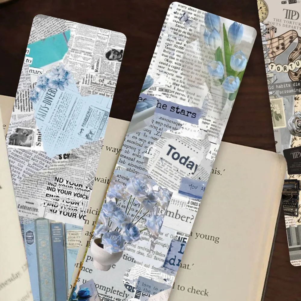 24 Pcs Vintage Collage Bookmark Set, Retro Scrapbooking Craft Paper Bookmarks for Reading Creative Gifts Journal Supplies