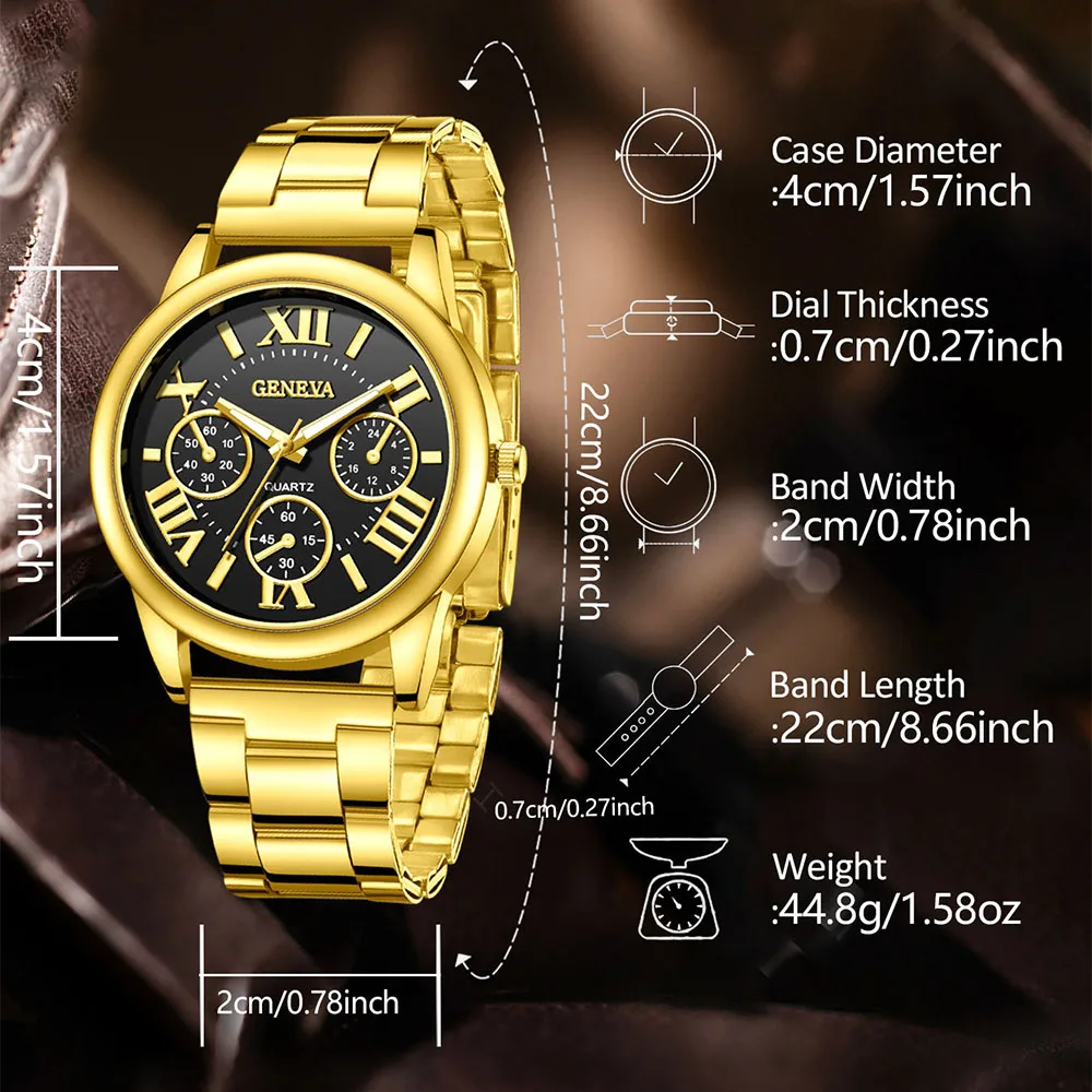 2 Piece Set Fashionable Minimalist Couple Watches Roman Watches Round Quartz Watches Alloy Watch Straps