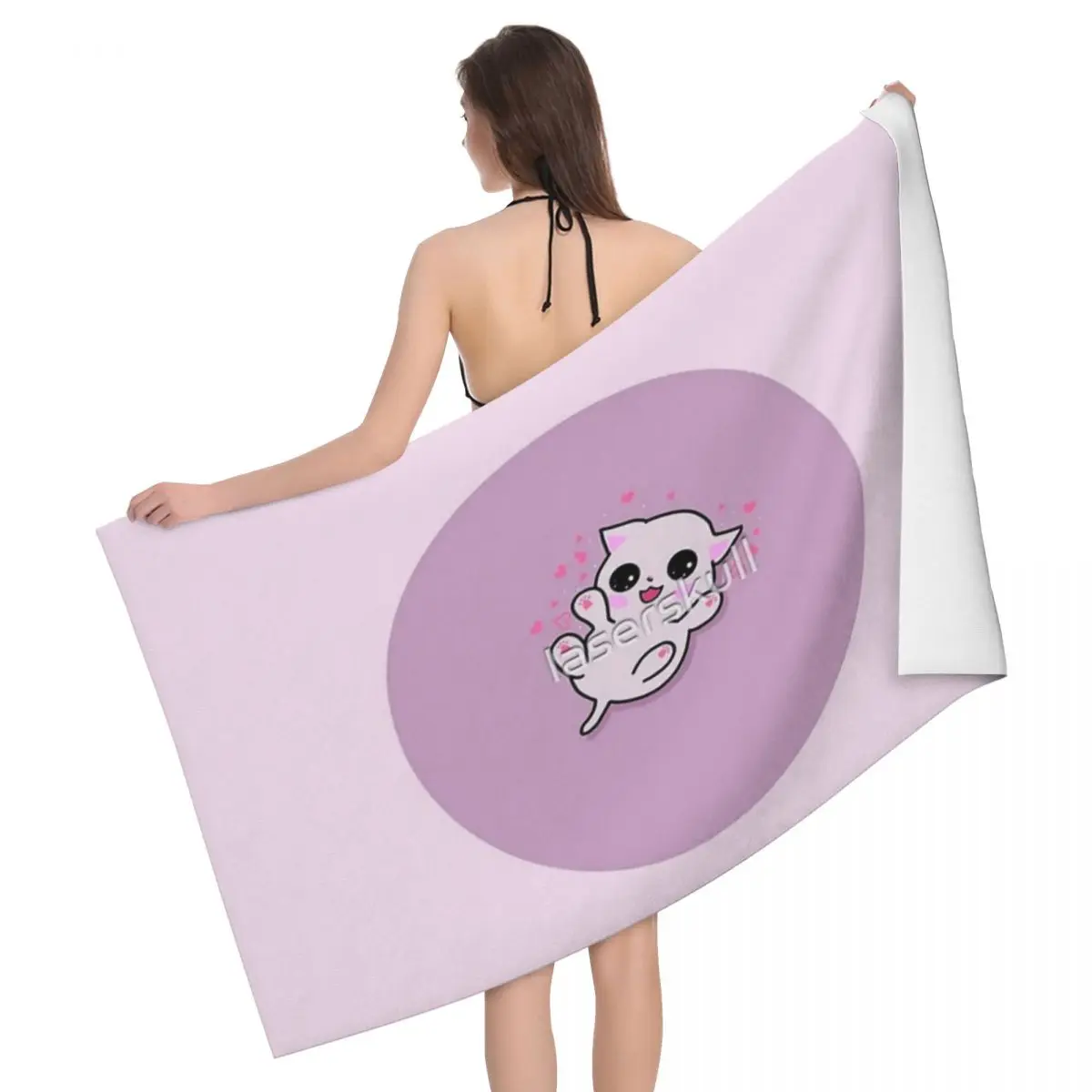 

Kawaii Kitty 80x130cm Bath Towel Water-absorbent For Picnic Towel Wedding Gift