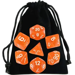 High - Quality Transparent Polyhedral Dice Set in Vibrant Colors for Tabletop and Party Games (Orange)