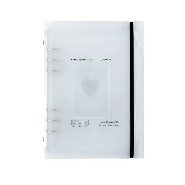 Classeur A5 en forme de cœur mat pour scrapbooking, rechargeable, 3 pouces, pour collection idole, pour filles 3