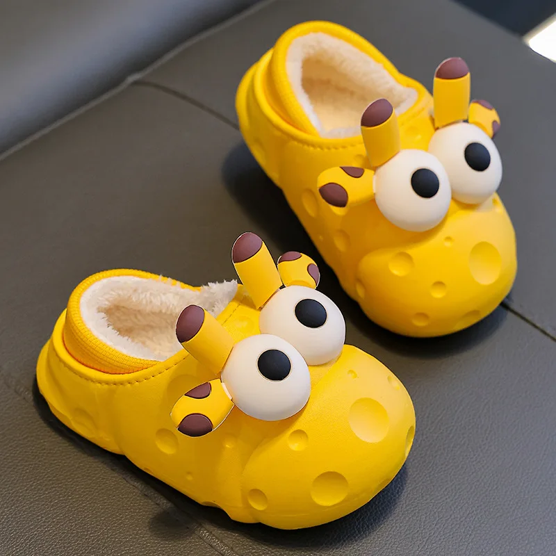 

Baby Winter Home Slippers Cute Animals Cartoon Cotton Slides Lightweight Waterproof Kids Warm Plush Slippers Child Furry Slipper