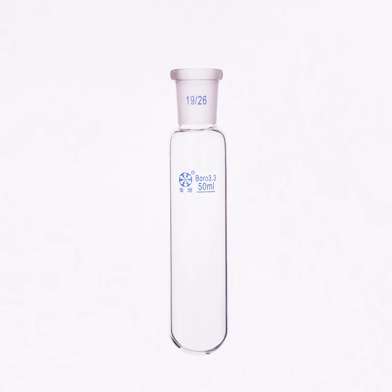 

Test tube with ground mouth 19/26,Capacity 50ml,Glass round bottom test tube,Grinded joint round bottom test tube