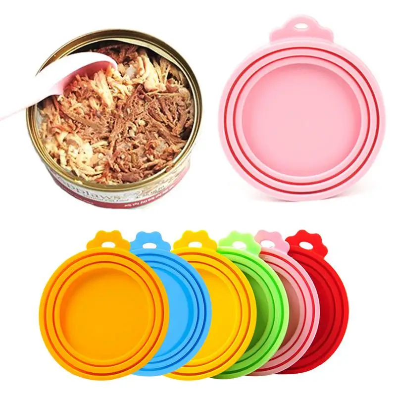Silicone Canned Lid Reusable Pet Food Can Cover Silicone Dogs Cats Storage Tin Cover Lid Seal Cover Health Pet Daily Supplies 2