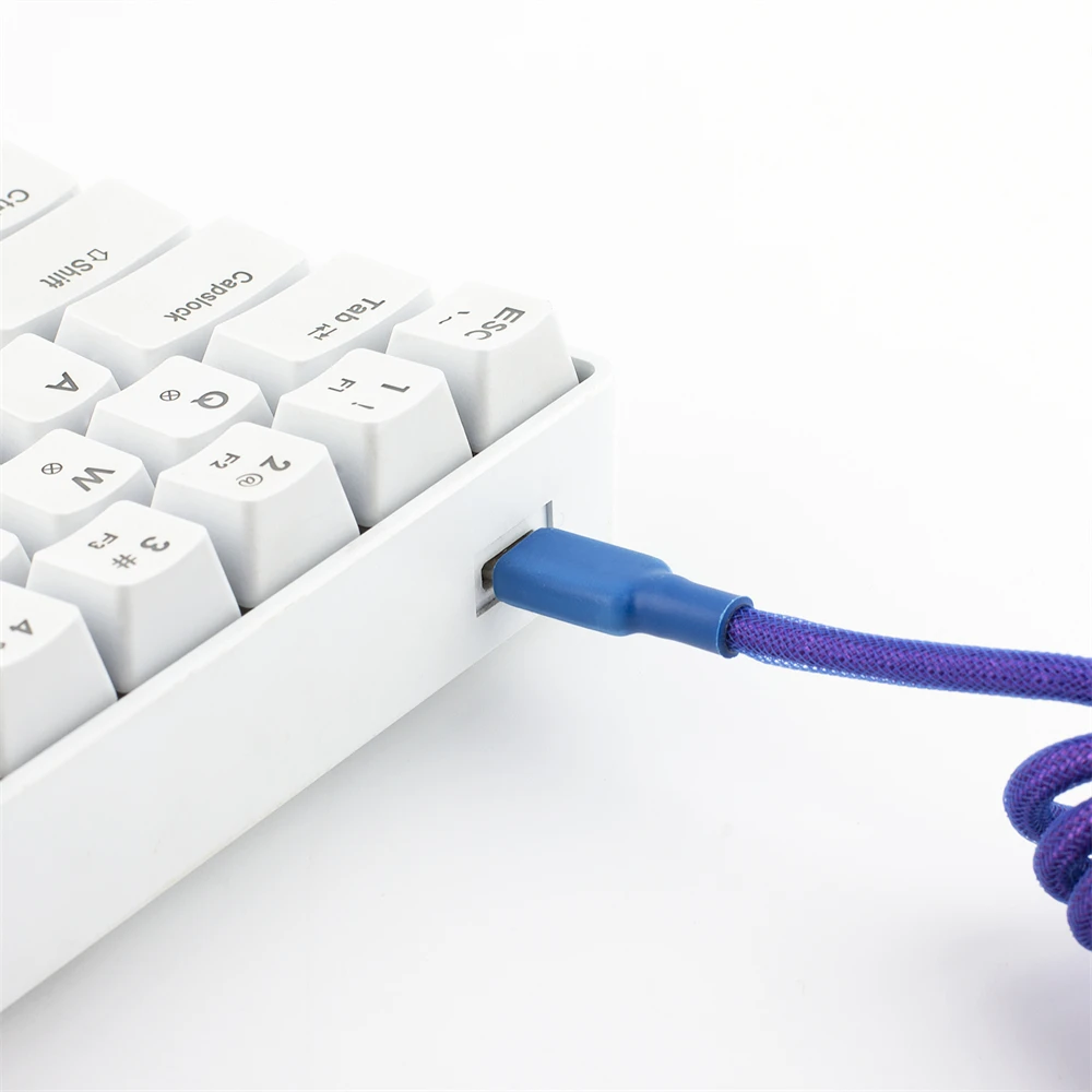 gx16 para teclado mecânico aviador conector espiral paracord com manga dupla