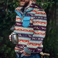 Retro Ethnic Sweatshirt Men Jackets Thicken Fluffy Fleece Coat Button Collar Double Sided Plush Themal Hoodie Male Pullover Tops - Image 3