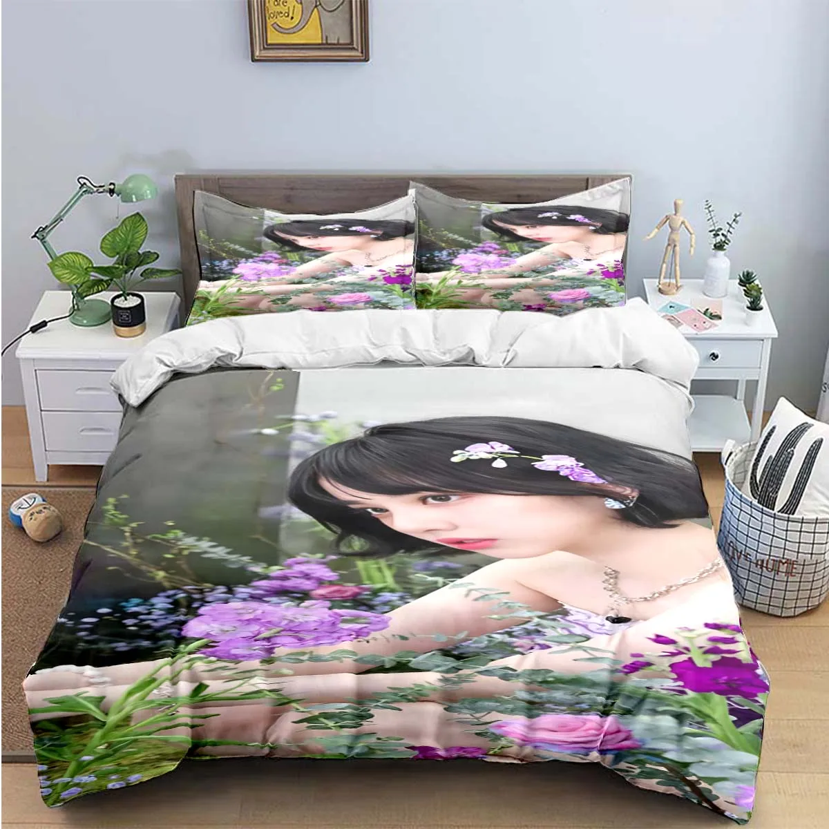 

Exquisite Singer E-Eunha Fashion Anime Digital Printing Bedding Set Duvet Cover Comforter Bed Youth Kids Girl Boys Gift