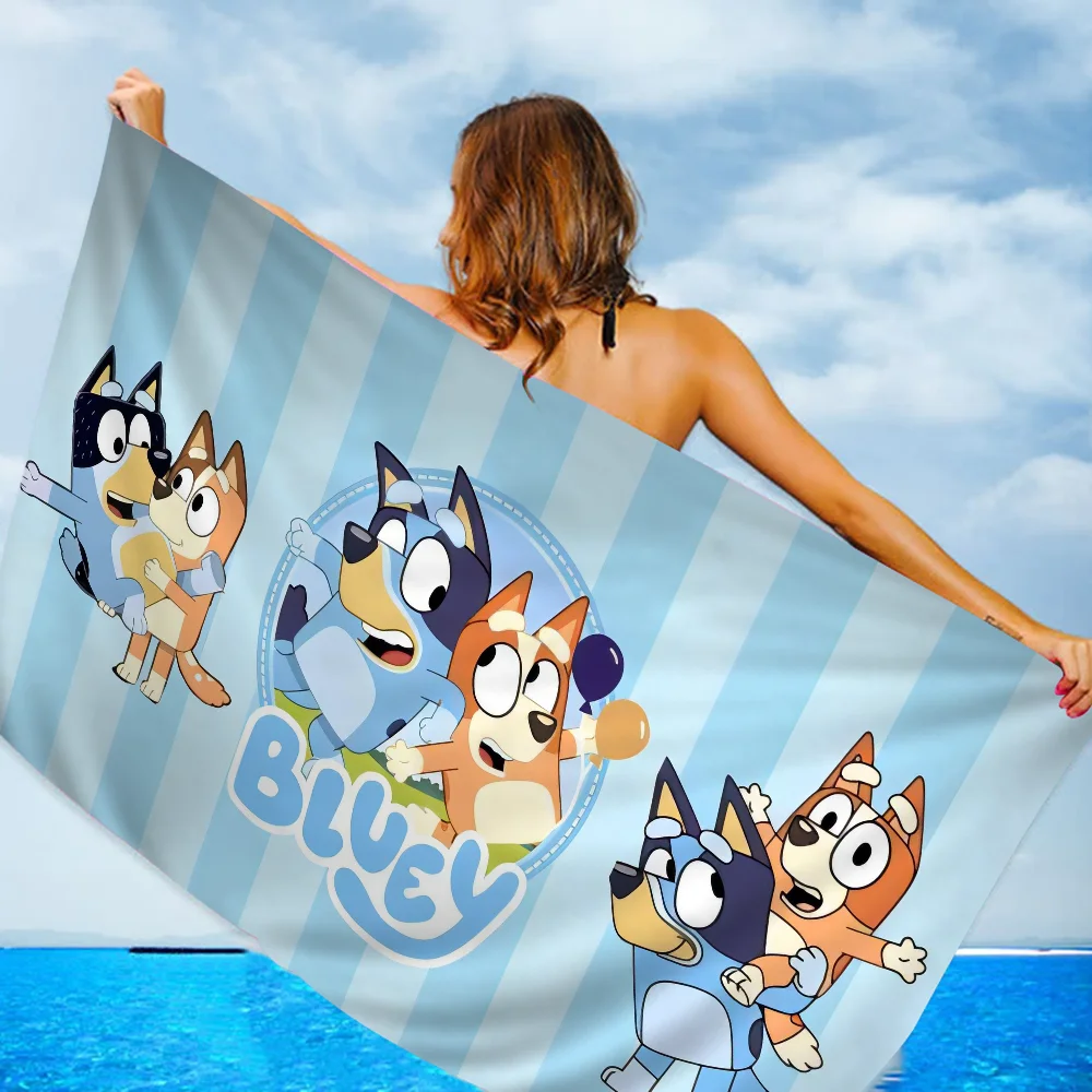 Cartoon B-Blueys Beach Towels Shower Towel Sauna Travel Spa Microfiber Quick Dry Gym Accessories Cute Room Decor 5