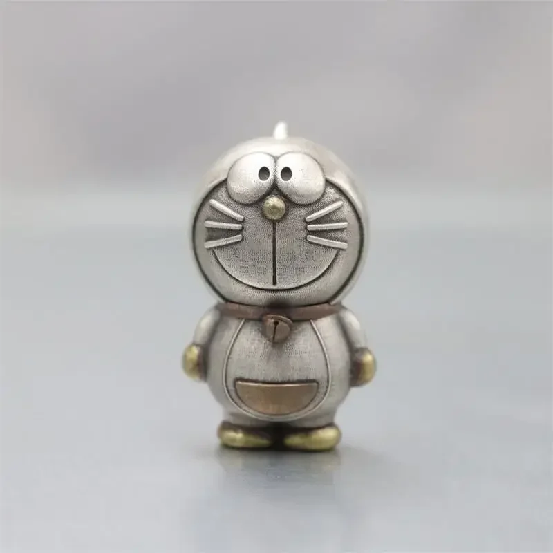 

S925 Silver Doraemon Necklace Doraemon Cartoon Cute Vintage Distressed Pendant Original Couple Pendant Gift Anime Accessories