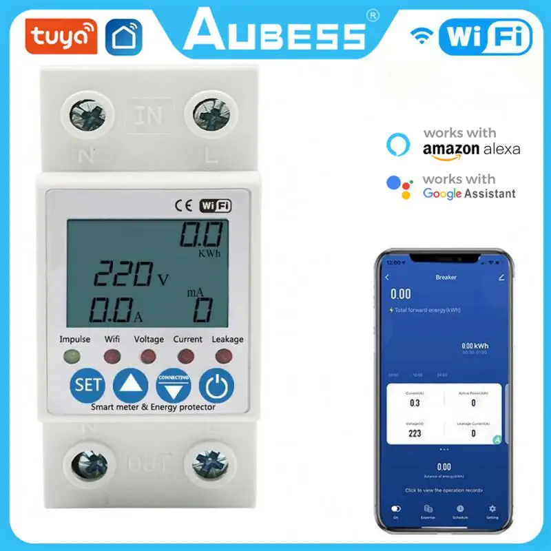 

WiFi Prepaid Meter Smart Meter Smart Switch Over Under Voltage Protector Residual current protection Remote control by Tuya APP