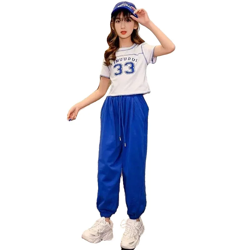 

Fashion Summer 2022 Baby Girls Clothing Sets Kids Girl Clothes T-shirt + Sport Pants 2PCS Children Outfits 4 6 8 10 12 Years