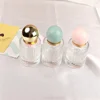 30/50ml Round Perfume Bottle Wood Ball Lid Luxury Empty Thick Glass Spray Atomizer Cosmetics Container Refillable Sample Vials 6