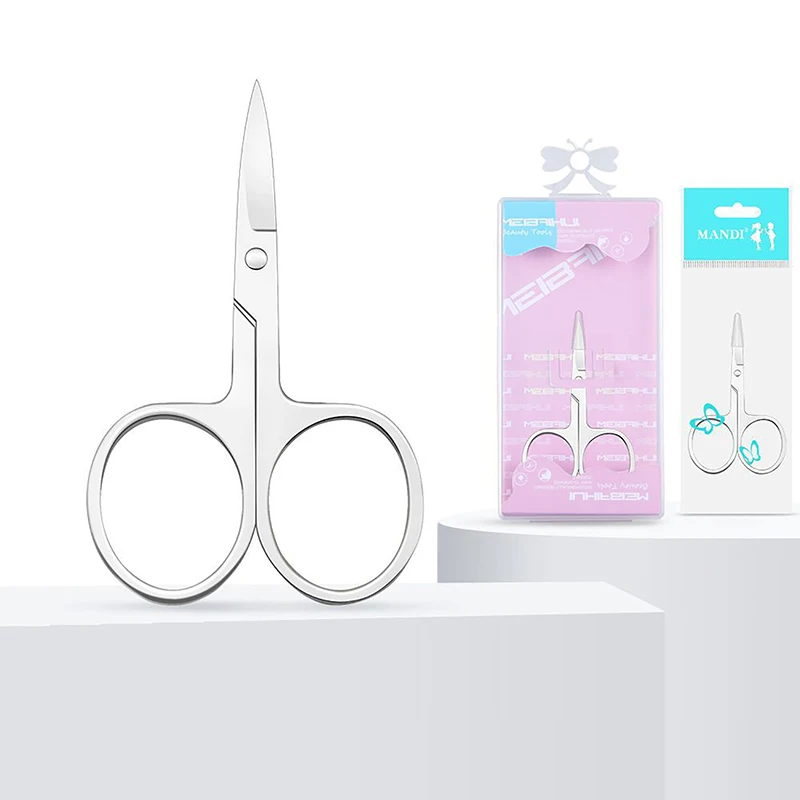 

1Pcs Eyebrow Scissor Makeup Eyelash Trimmer Facial Hair Remover Manicure Scissor Nail Cuticle Tool Beauty Scissors
