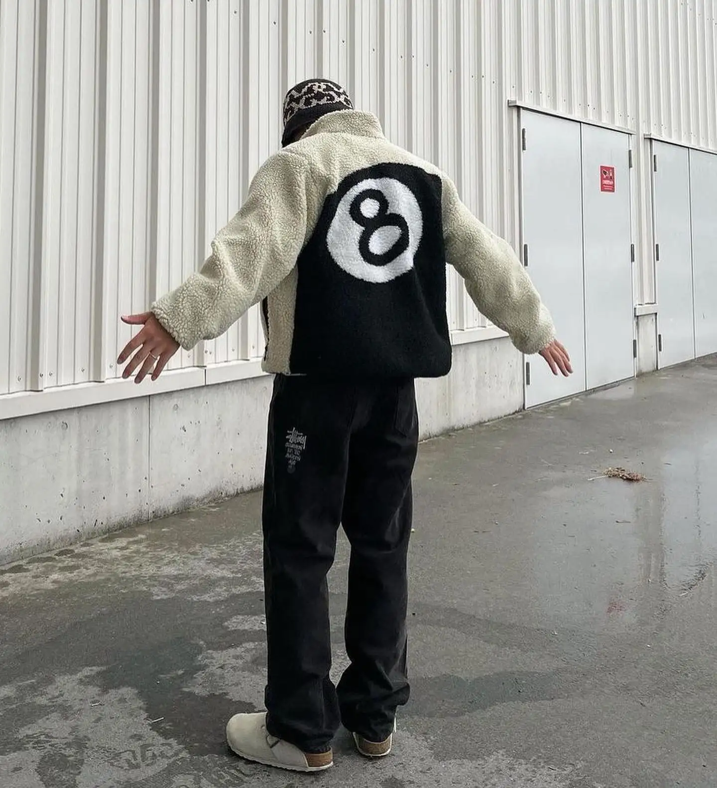 Hip Hop Cotton Jacket Mens Loose Oversized Zipper Billiard Embroidery
