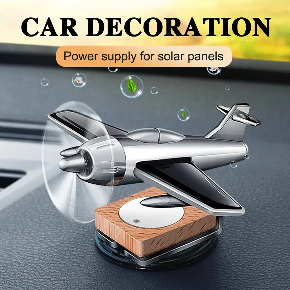 Solar Powered Car Air Freshener Automobiles Rotating Ornament Silent CNC Car Interior Decor Accessories With Essential Oil